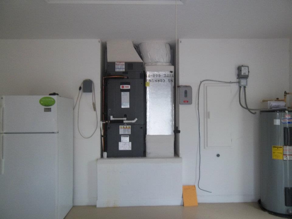 Residential HVAC equipment installed in utility space